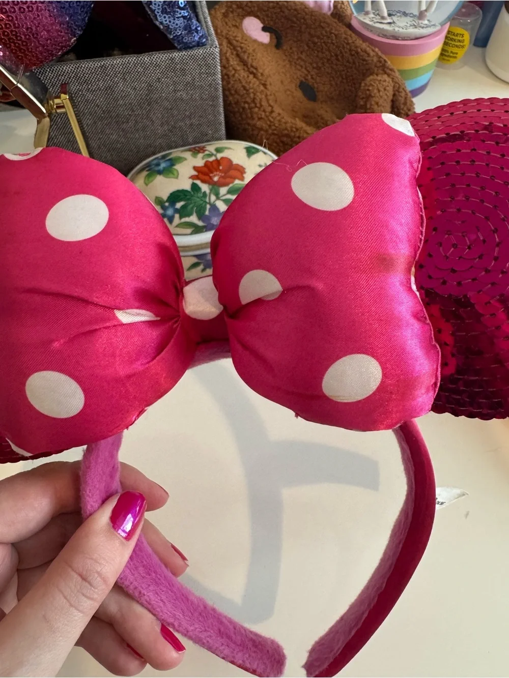 Pink Sequin Minnie Ear Headband